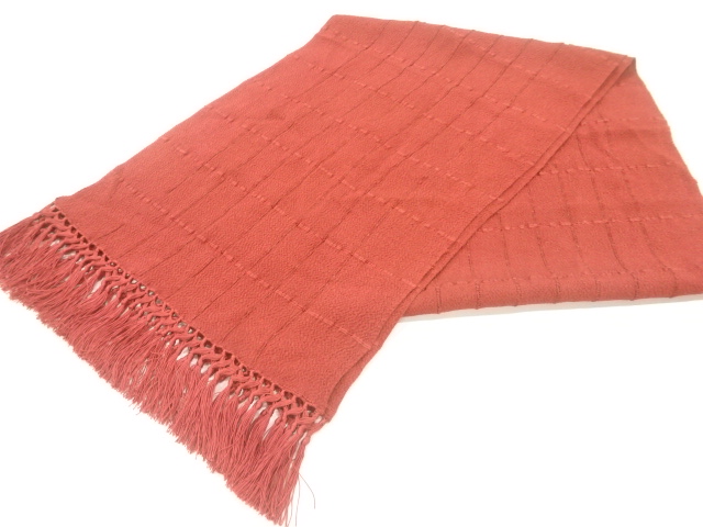 縮緬地格子模様衿巻き